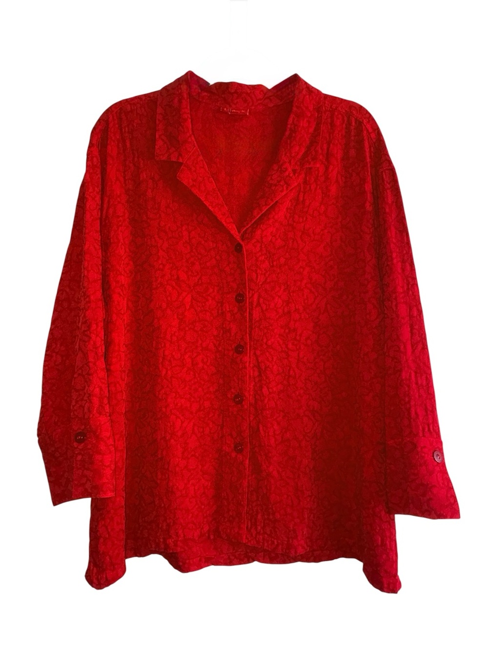 Tianello Aida Textured Jacquard Button-Down Blouse